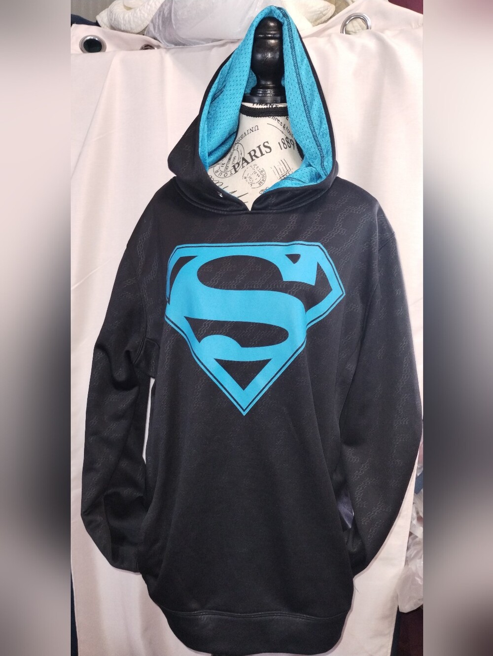 DC Superman Black & Blue Logo Hoodie - Adult XL
